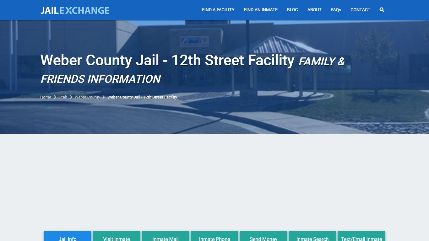 Weber County Jail - 12th Street Facility UT | Booking, Visiting, Calls ...